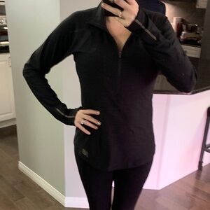 New Balance Black Long Sleeve Quarter Zip Top